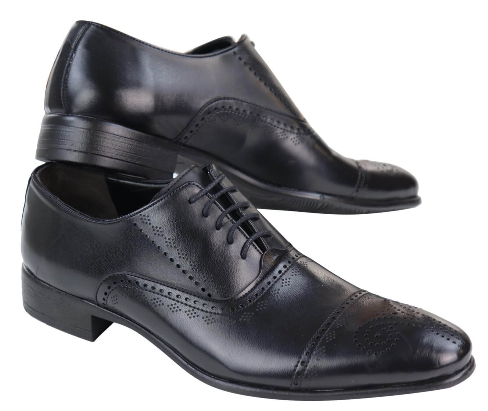 Ανδρικά κλασικά μαύρα παπούτσια Brogue