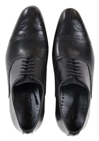 Ανδρικά κλασικά μαύρα παπούτσια Brogue