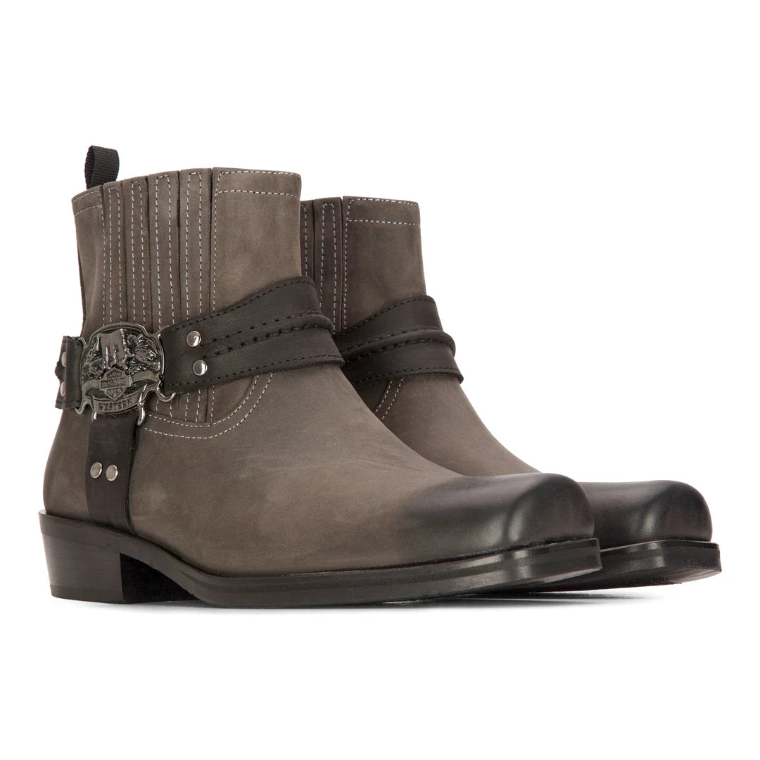 Ανδρική Μαύρη Μπότα Western Cowboy Vintage με Τετράγωνα Δάχτυλα, Χώρα, Κυνήγι, Πεζοπορία, Γνήσιο Δέρμα, Ιππασία, Ποδηλάτες