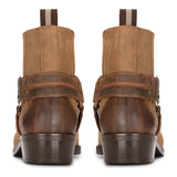 Ανδρικά Western Cowboy Tan Μπότες Vintage Τετράγωνα Δάχτυλα Εξοχή Κυνήγι Πεζοπορία Γνήσιο Δέρμα Ιππασία Ποδηλάτες