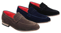 Fiorello 1807 - Ανδρικά Σουέτ Faux Slip Onl Παπούτσια Ιταλικού Σχεδιασμού Κλασικά Μοκασίνια