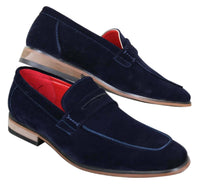 Fiorello 1807 - Ανδρικά Σουέτ Faux Slip Onl Παπούτσια Ιταλικού Σχεδιασμού Κλασικά Μοκασίνια