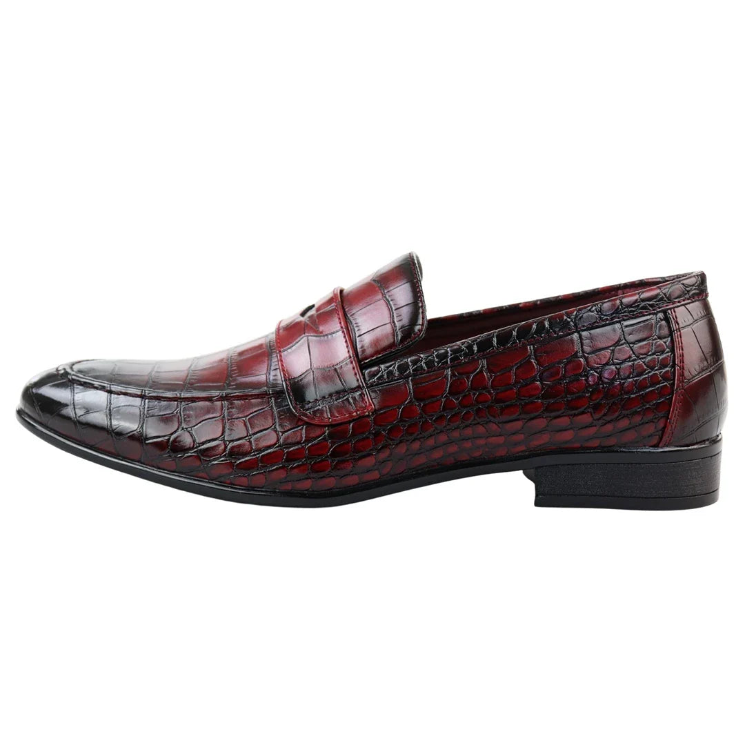 Ανδρικά επίσημα κόκκινα μοκασίνια Slip On