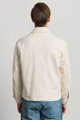 Ανδρικό μπεζ βαμβακερό μπουφάν Twill - Trucker Overshirt