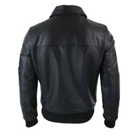 Ανδρικό Δερμάτινο Μπουφάν Harrington Black Bomber Classic Pilot