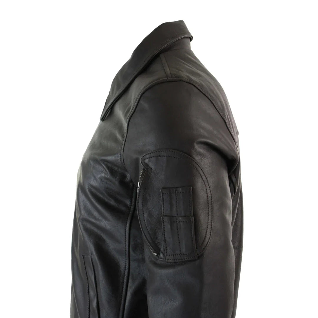 Ανδρικό Δερμάτινο Μπουφάν Harrington Brown Bomber Classic Pilot