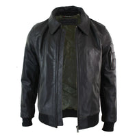 Ανδρικό Δερμάτινο Μπουφάν Harrington Brown Bomber Classic Pilot