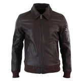 Ανδρικό Δερμάτινο Μπουφάν Harrington Burgundy Bomber Classic Pilot