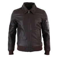 Ανδρικό Δερμάτινο Μπουφάν Harrington Burgundy Bomber Classic Pilot