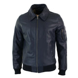 Ανδρικό Δερμάτινο Μπουφάν Harrington Navy Bomber Classic Pilot