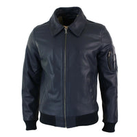 Ανδρικό Δερμάτινο Μπουφάν Harrington Navy Bomber Classic Pilot