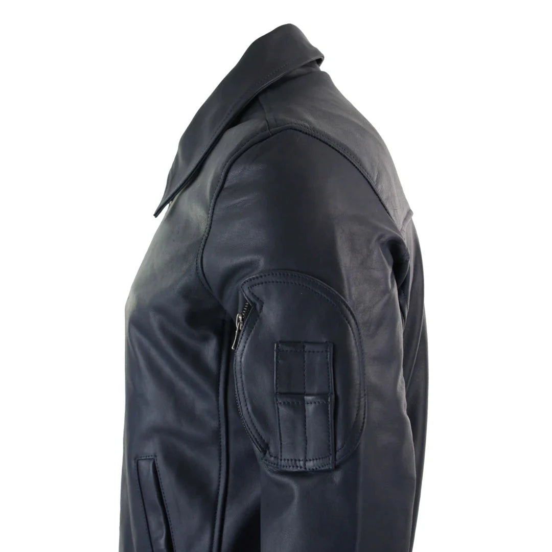 Ανδρικό Δερμάτινο Μπουφάν Harrington Navy Bomber Classic Pilot