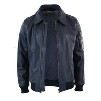 Ανδρικό Δερμάτινο Μπουφάν Harrington Navy Bomber Classic Pilot