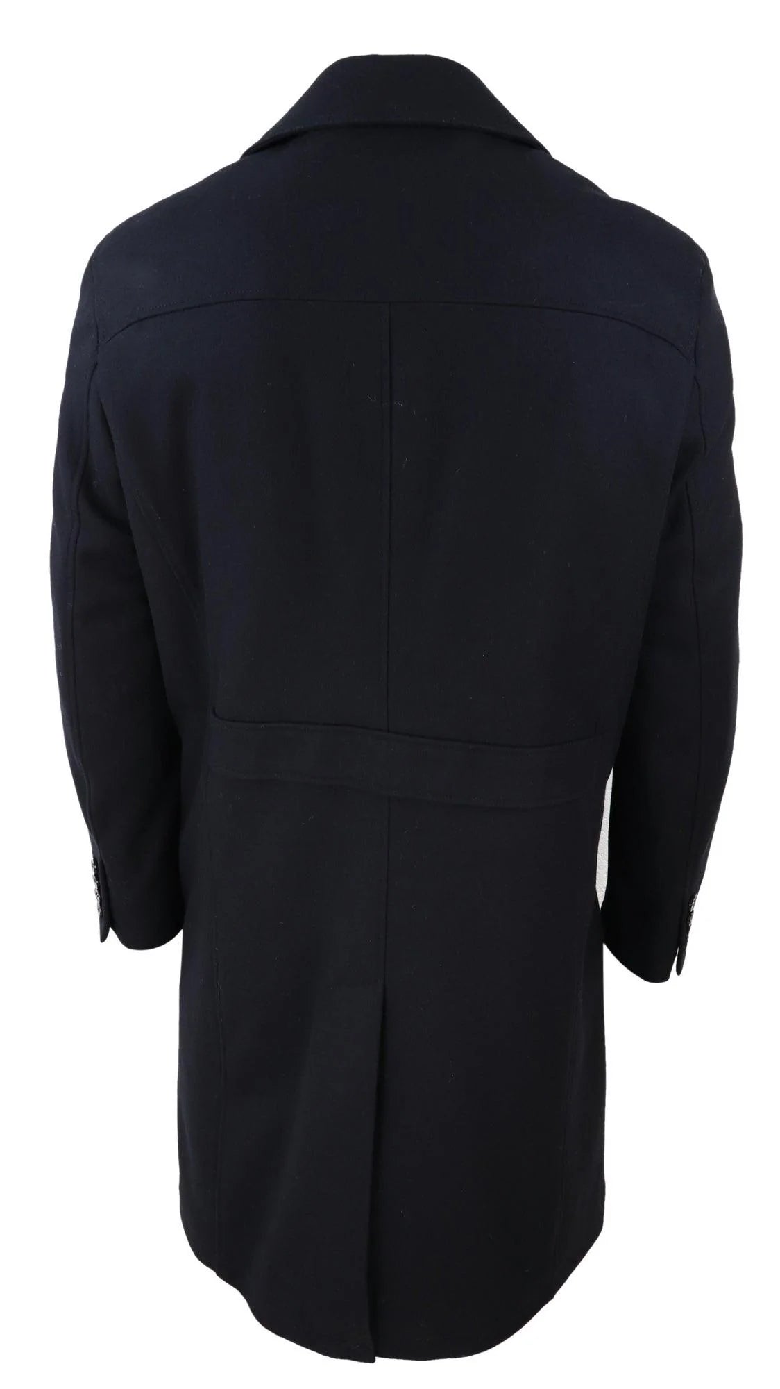 Ανδρικό μακρύ μαύρο μάλλινο παλτό