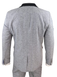 Ανδρικό κοστούμι 3 τεμαχίων - Γκρι με μαύρες λεπτομέρειες