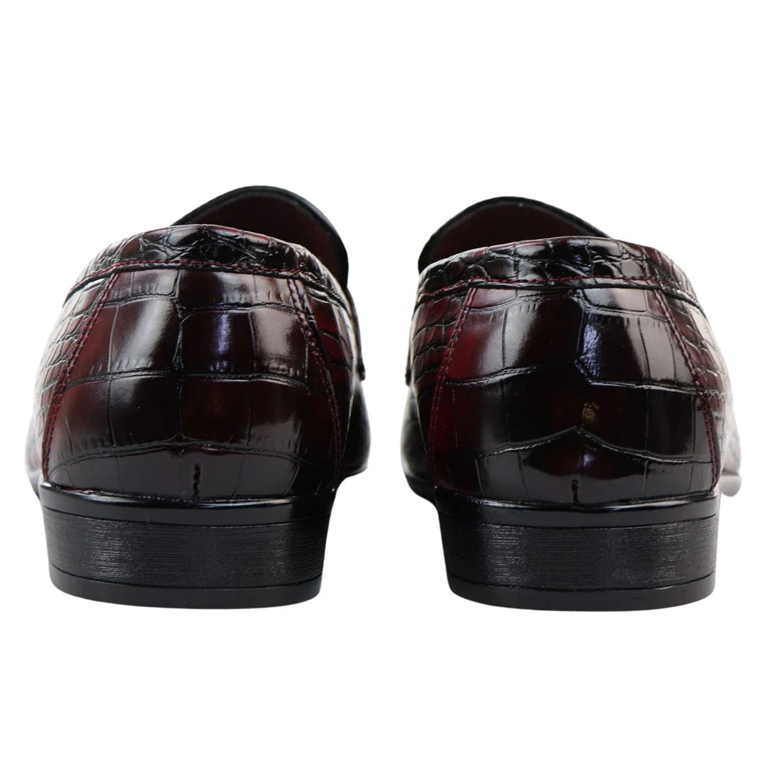 Ανδρικά επίσημα κόκκινα μοκασίνια Slip On