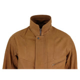 Ανδρικό Κλασικό Δερμάτινο Bomber Μπουφάν από Nubuck - Καφέ