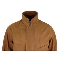 Ανδρικό Κλασικό Δερμάτινο Bomber Μπουφάν από Nubuck - Καφέ