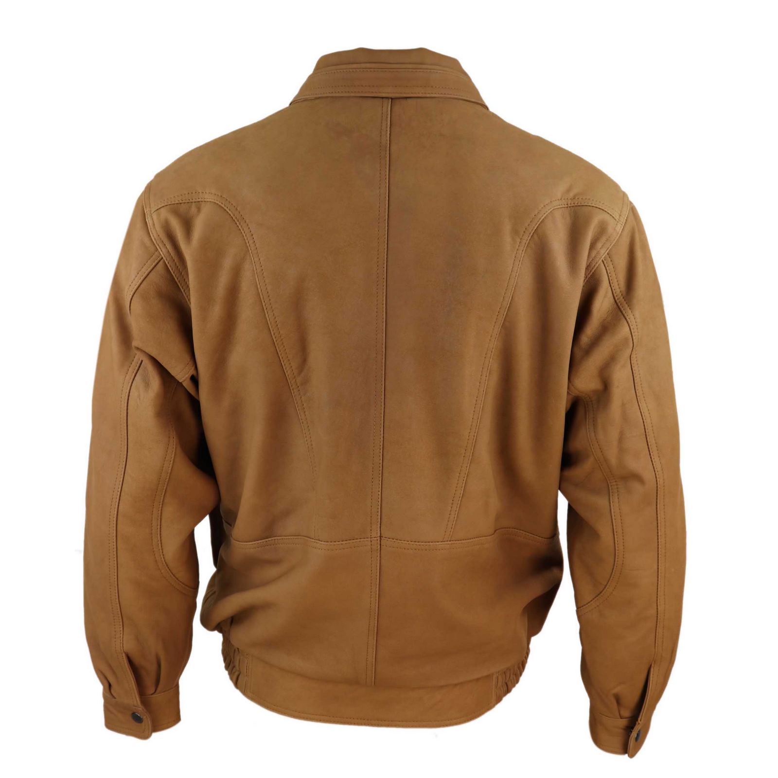 Ανδρικό Κλασικό Δερμάτινο Bomber Μπουφάν από Nubuck - Καφέ