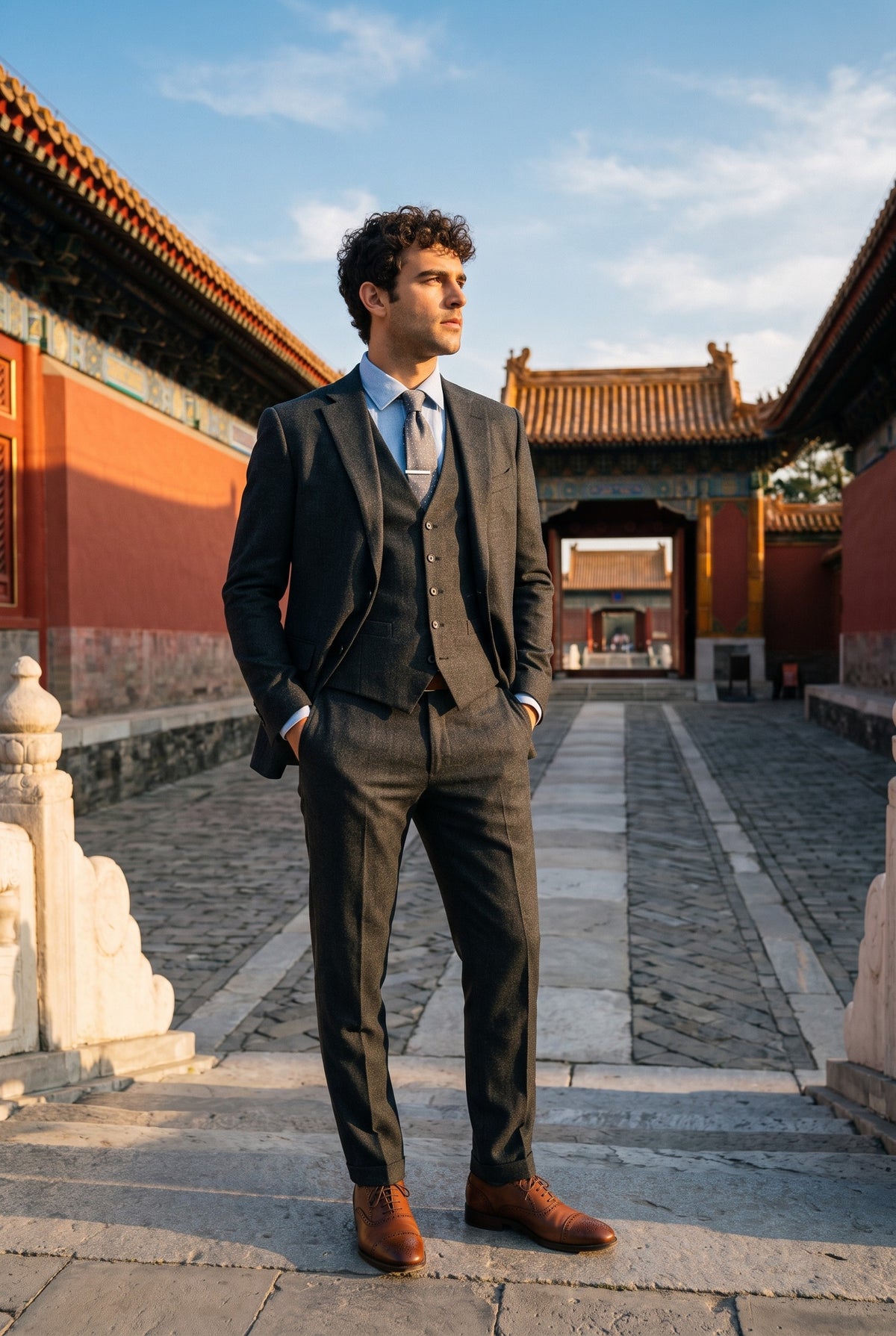 Look #179 styled with Bond - Ανδρικό Κοστούμι 3 Τεμαχίων σε Ανθρακί απόχρωση, με Ραφές