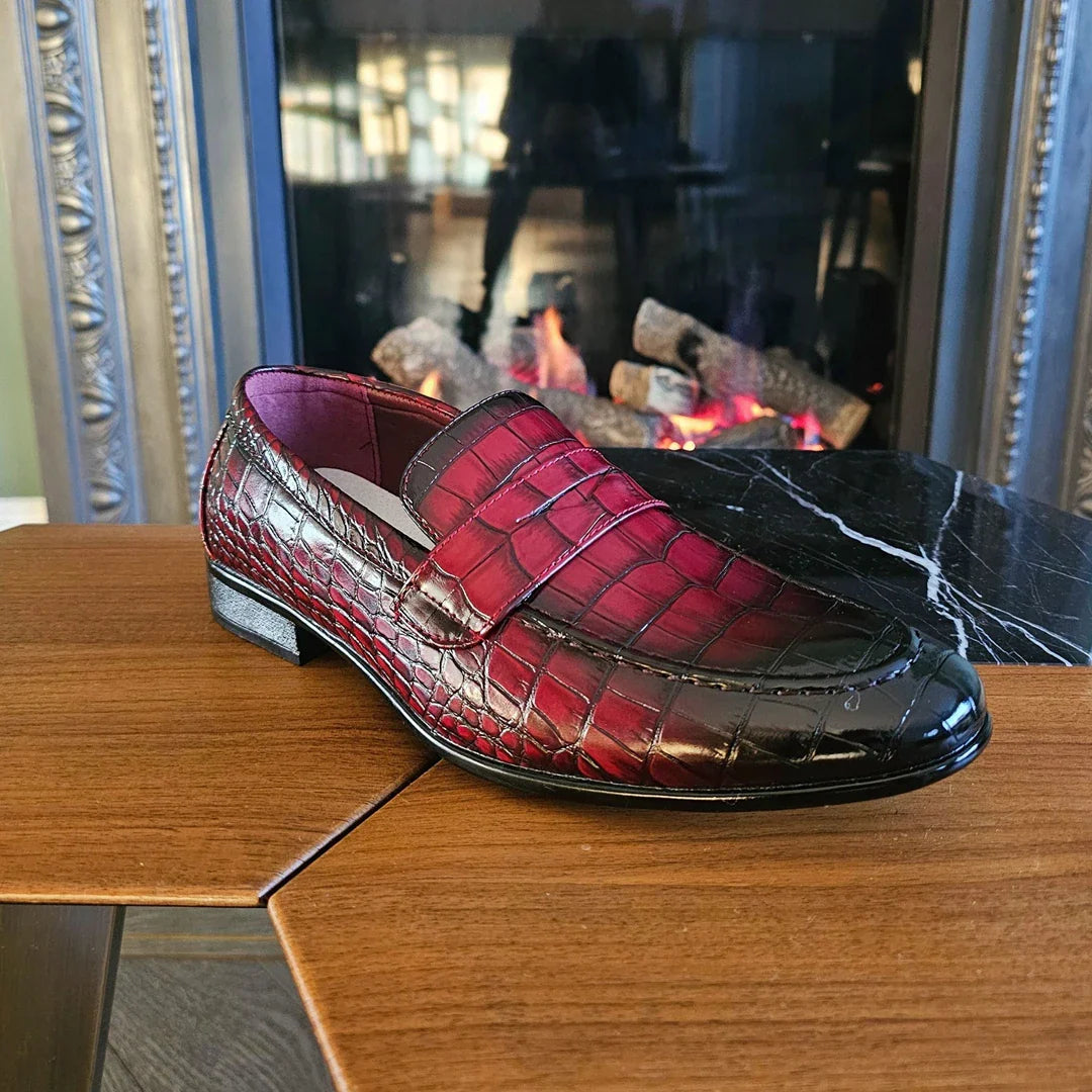 Ανδρικά επίσημα κόκκινα μοκασίνια Slip On