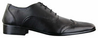 Gio Gino 907001 Ανδρικά Μαύρα Έξυπνα Παπούτσια Brogues από Δέρμα PU με Δαντέλα Gatsby Italian Classic