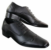 Gio Gino 907001 Ανδρικά Μαύρα Έξυπνα Παπούτσια Brogues από Δέρμα PU με Δαντέλα Gatsby Italian Classic