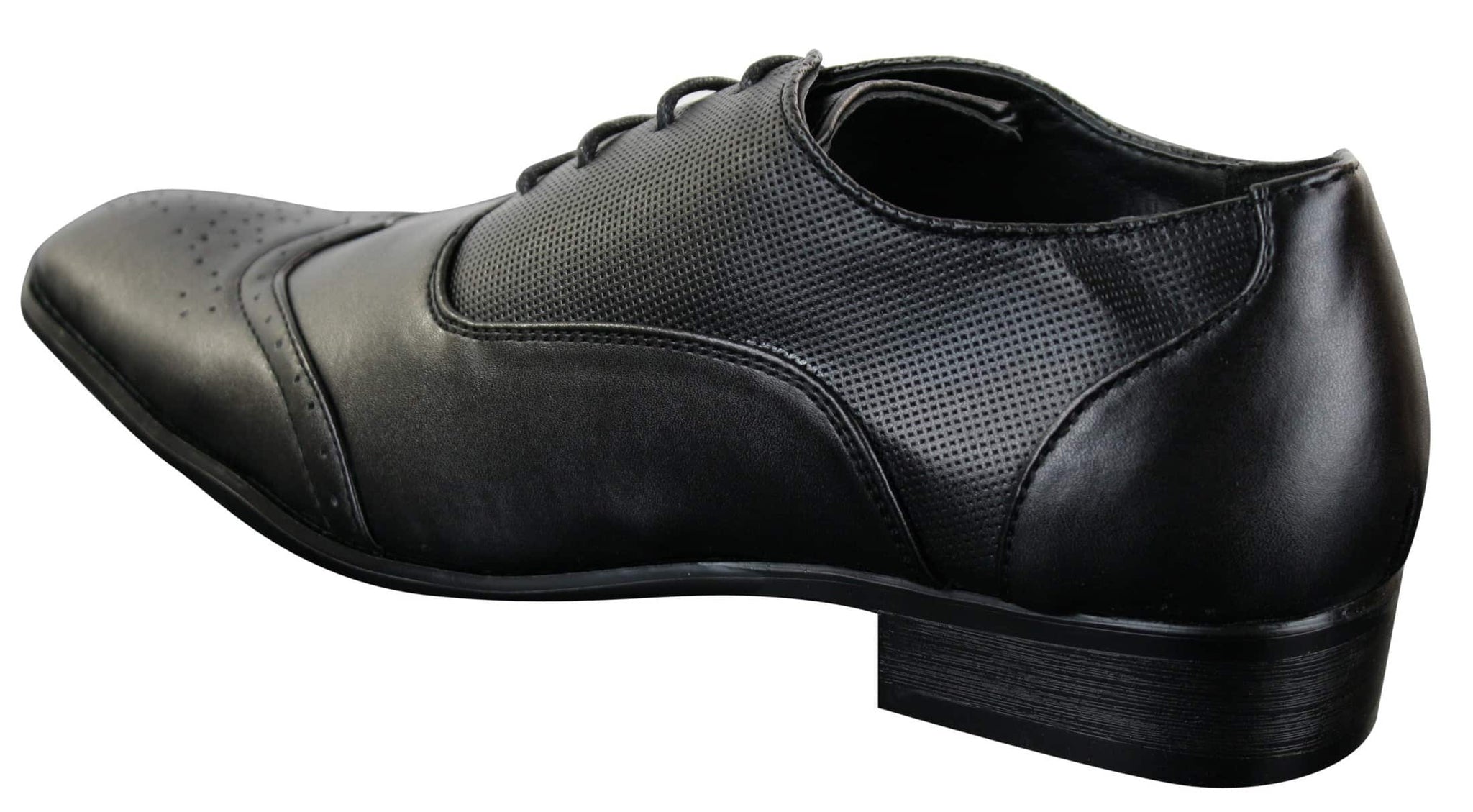 Gio Gino 907001 Ανδρικά Μαύρα Έξυπνα Παπούτσια Brogues από Δέρμα PU με Δαντέλα Gatsby Italian Classic