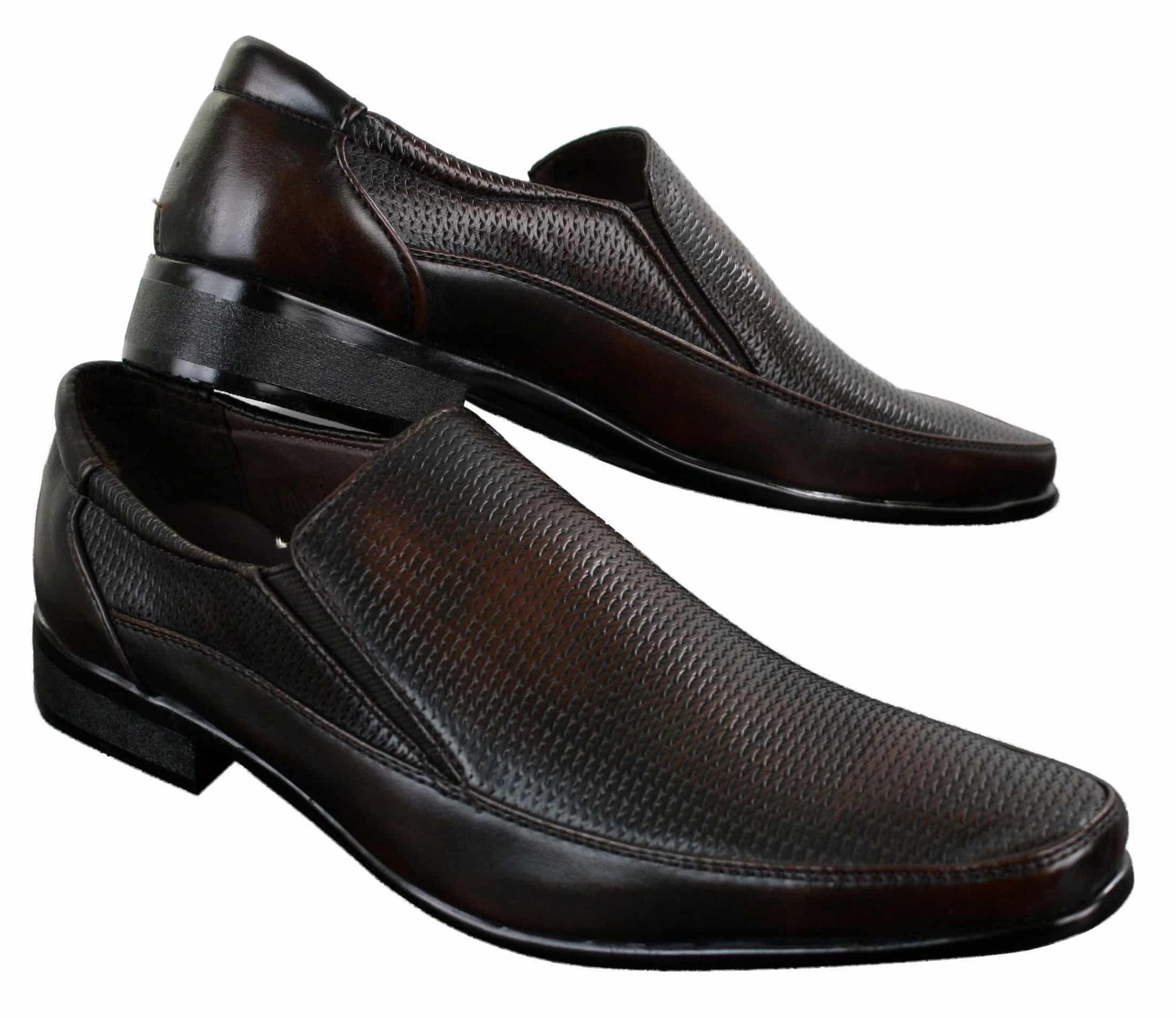 Ανδρικά καφέ μαύρα επίσημα slip-on παπούτσια Smart Slip-on από ύφασμα PU δέρμα ιταλικού σχεδιασμού