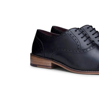Ανδρικά Κλασικά Brogues από Γνήσιο Δέρμα, Μαύρα Δερμάτινα Παπούτσια με Δαντέλα, Έξυπνα Επίσημα Δερμάτινα, Vintage