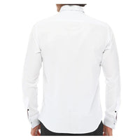 Ανδρικό Πουκάμισο με Γιακά με Φτερά, Σμόκιν, Λευκό, Μαύρο, Ριπ, Διπλό Μανσέτα, Κλασικό