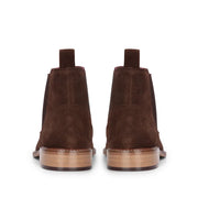 Ανδρικά καφέ σουέτ δερμάτινα slip-on Chelsea μποτάκια μέχρι τον αστράγαλο