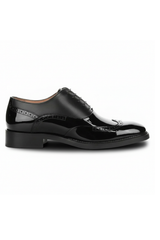 Harry - Ανδρικά Μαύρα Δερμάτινα Παπούτσια Brogue από Λουστρίνι