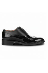 Harry - Ανδρικά Μαύρα Δερμάτινα Παπούτσια Brogue από Λουστρίνι