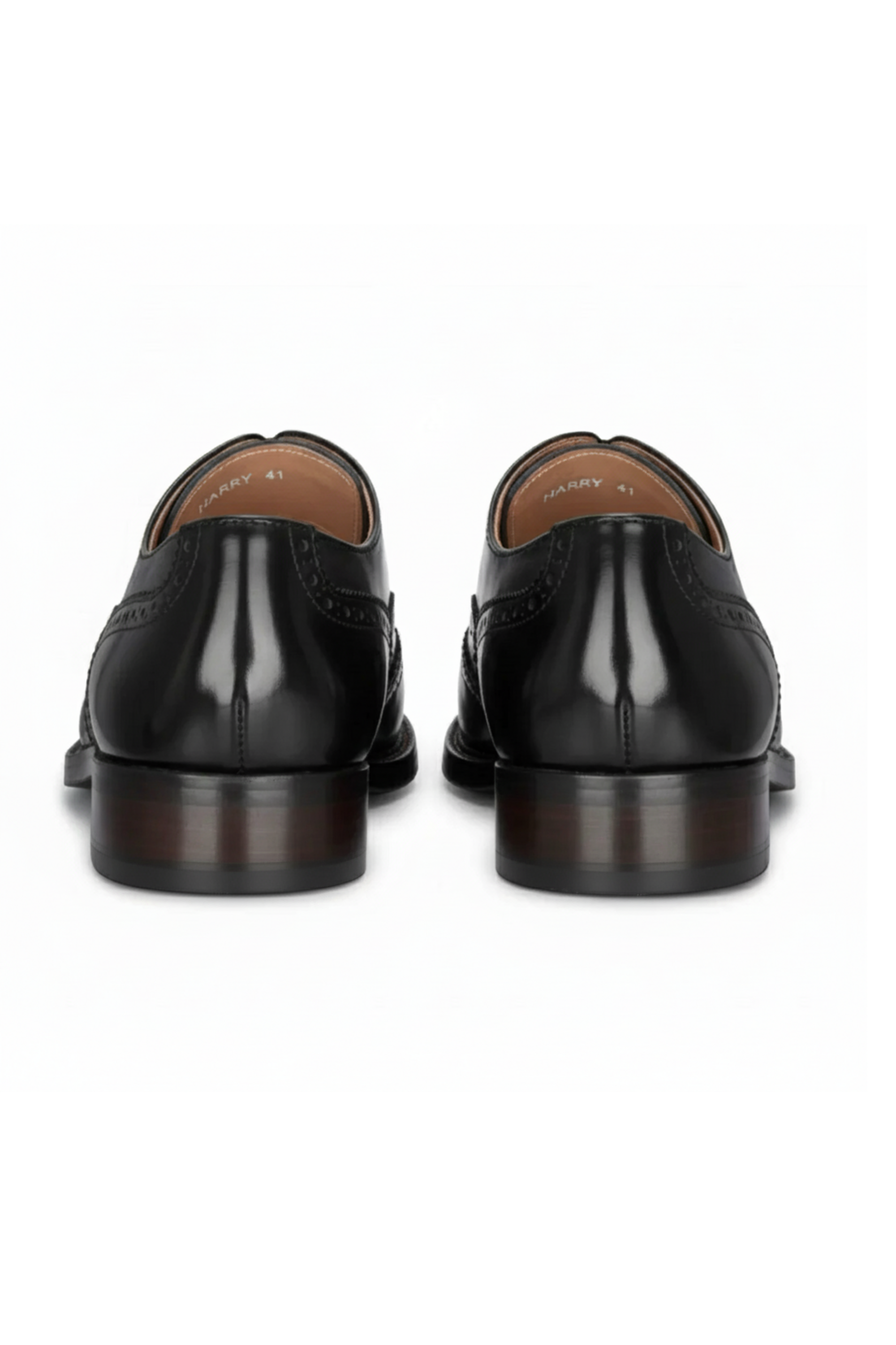 Harry - Ανδρικά Μαύρα Δερμάτινα Παπούτσια Brogue από Λουστρίνι