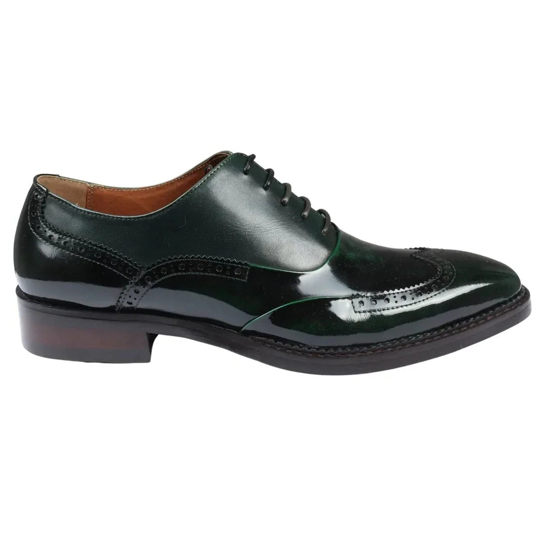 Harry - Ανδρικά Πράσινα Δερμάτινα Παπούτσια Brogue