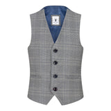 Αγόρι Marc Darcy Τριπλό Κοστούμι Γκρι Prince Of Wales Μπλε Καρό Vintage Retro