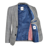 Αγόρι Marc Darcy Τριπλό Κοστούμι Γκρι Prince Of Wales Μπλε Καρό Vintage Retro