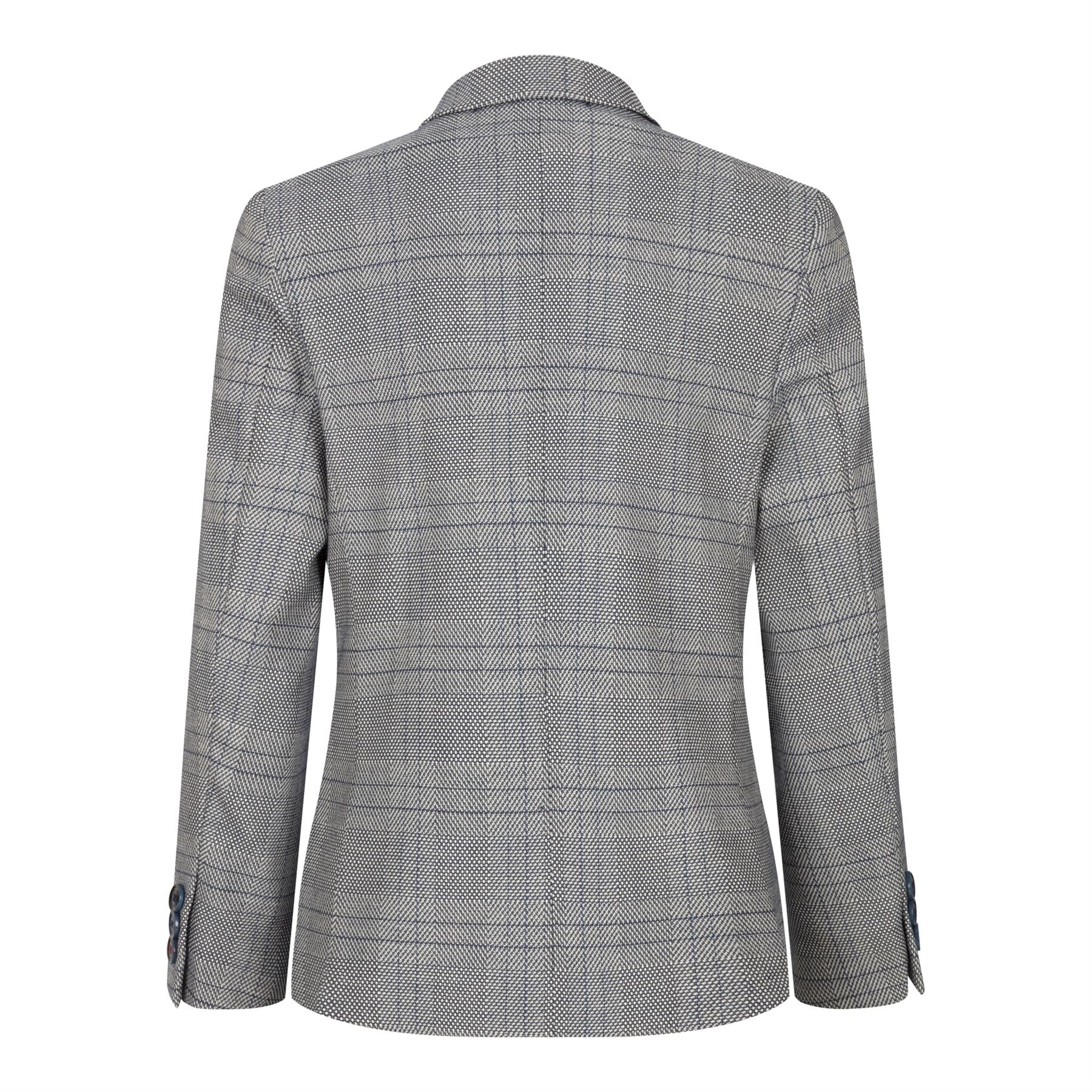 Αγόρι Marc Darcy Τριπλό Κοστούμι Γκρι Prince Of Wales Μπλε Καρό Vintage Retro