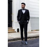 Mayfair - Ανδρικό Μαύρο Κοστούμι 3 Τεμαχίων με Κρεμ Γιλέκο