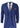 Ανδρικό κοστούμι 3 τεμαχίων Royal Blue με καφέ τελείωμα, κλασικό Birdseye Vintage Γαμπρούς