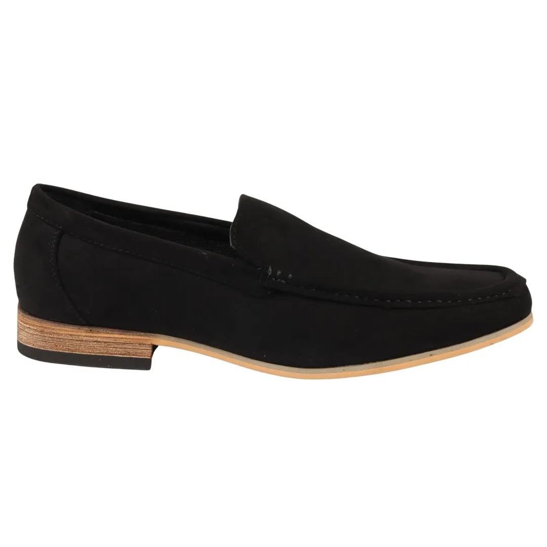 Ανδρικά Slip On Μαύρα Ελαφριά Σουέτ Μοκασίνια