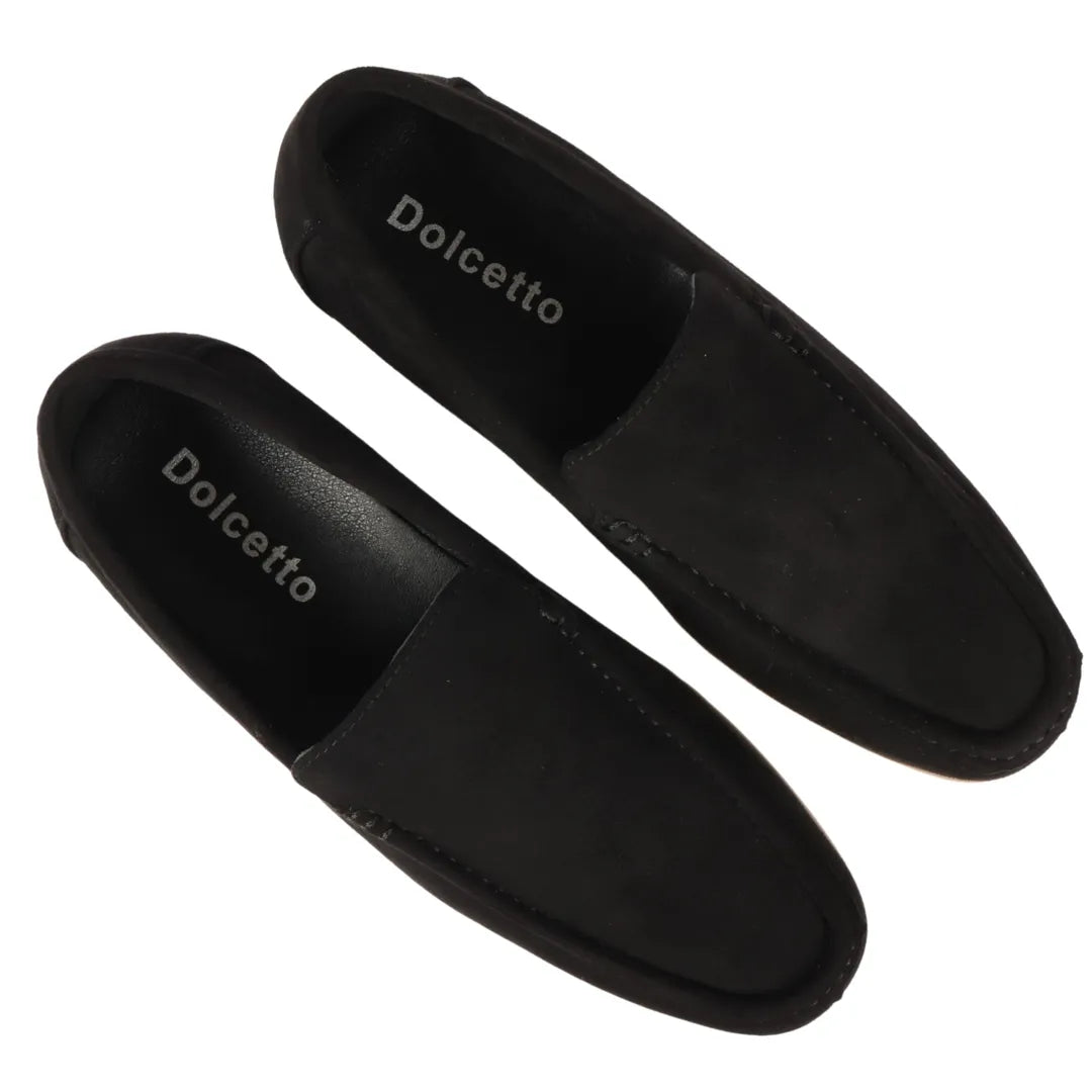 Ανδρικά Slip On Μαύρα Ελαφριά Σουέτ Μοκασίνια