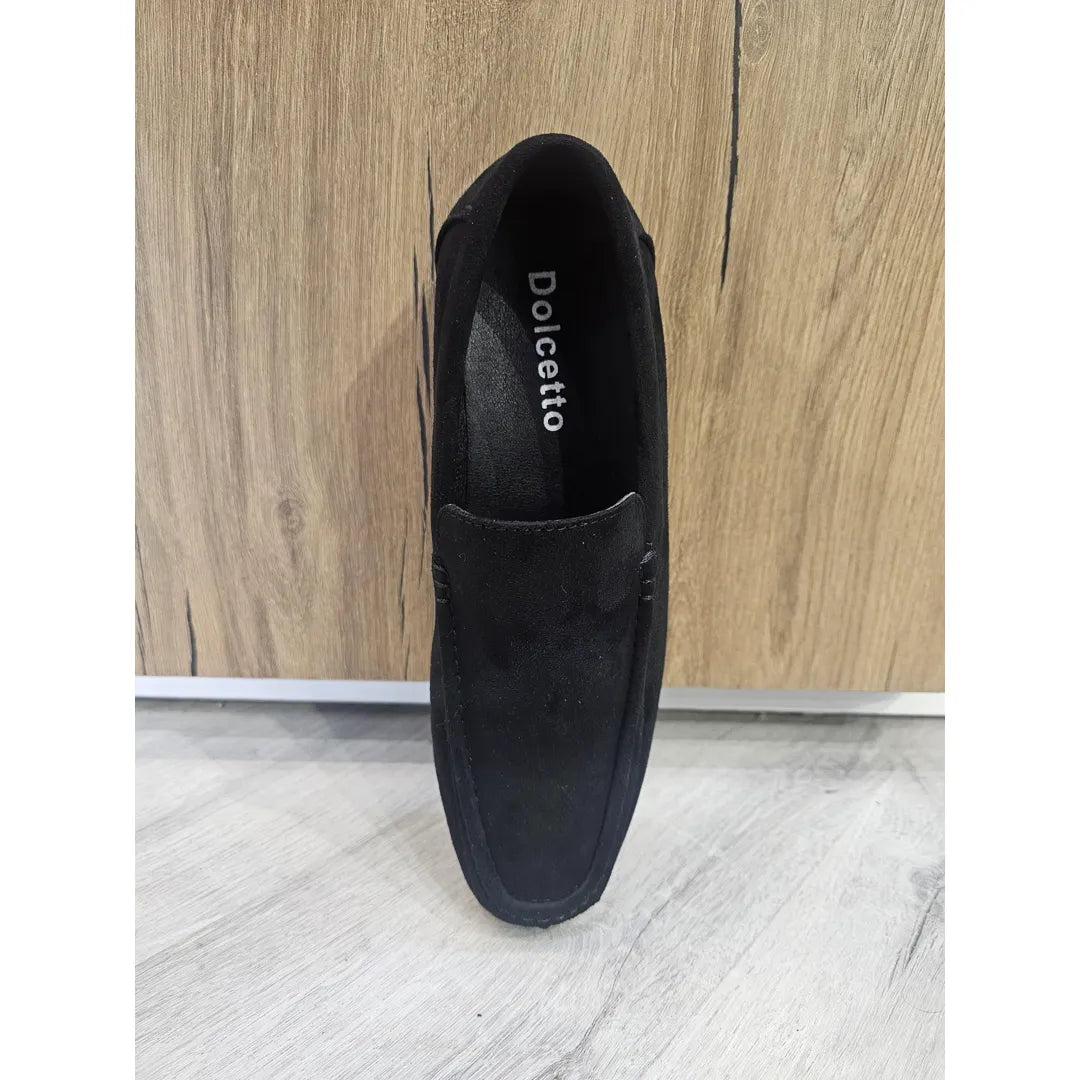 Ανδρικά Slip On Μαύρα Ελαφριά Σουέτ Μοκασίνια