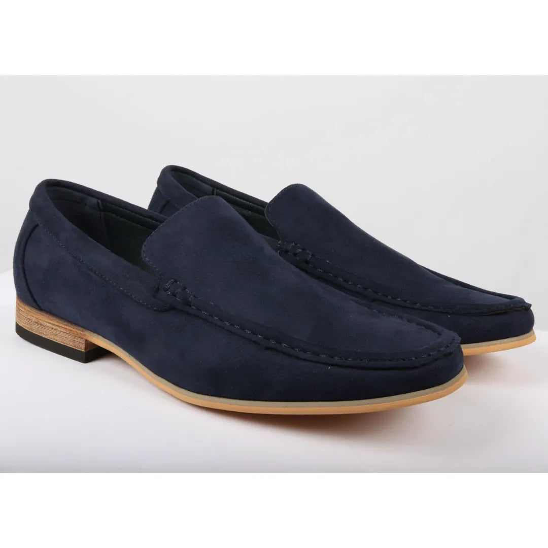 Ανδρικά Slip On Μοκασίνια σε Navy Navy, Ελαφριά, Σουέτ