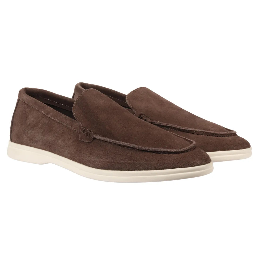 Ανδρικά μοκασίνια Slip On σε καφέ χρώμα από σουέτ και άνετη εφαρμογή
