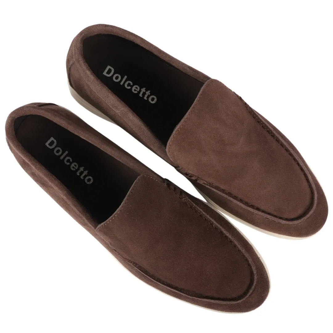 Ανδρικά μοκασίνια Slip On σε καφέ χρώμα από σουέτ και άνετη εφαρμογή