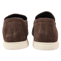 Ανδρικά μοκασίνια Slip On σε καφέ χρώμα από σουέτ και άνετη εφαρμογή