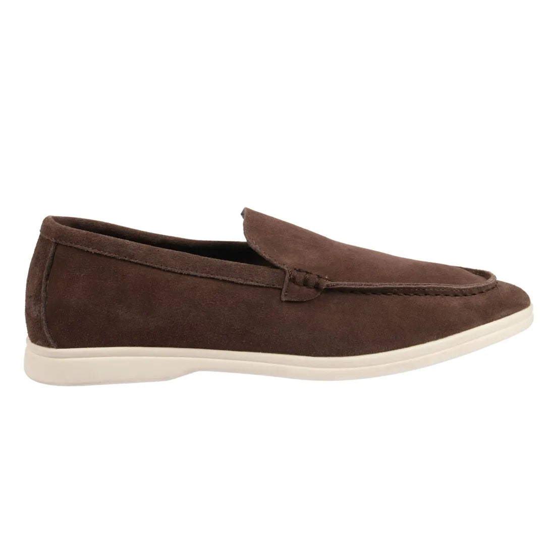 Ανδρικά μοκασίνια Slip On σε καφέ χρώμα από σουέτ και άνετη εφαρμογή