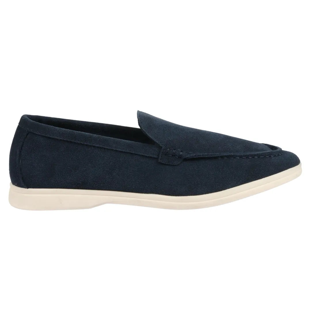 Ανδρικά μοκασίνια Slip On σε μπλε σκούρο χρώμα από σουέτ και άνετη εφαρμογή